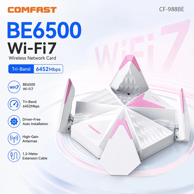 COMFAST 6G/5G/2.4G Wifi 7 어댑터 BE6500 USB 어댑터 무선..