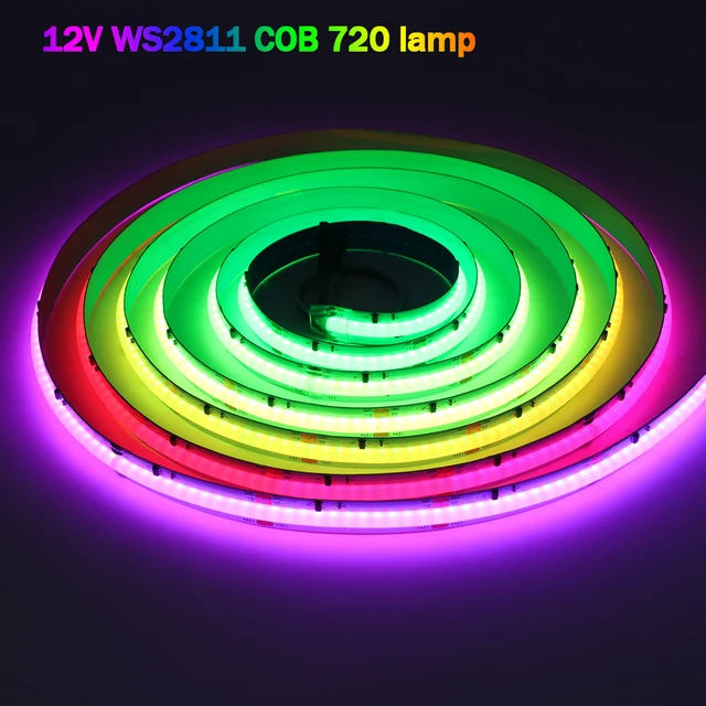 FCOB RGB IC LED Light Strip WS2811 Addressable 720 LEDs Dream Full Color  12mm 24V High Density Flexible FOB COB Led Lights RA90 - AliExpress