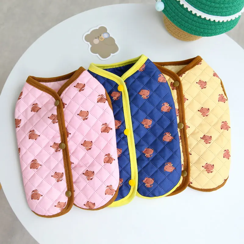 2022 Pet Coat Warm Cotton Dog Vest Addensato Cartoon Dog Clothes Per Cani Di Piccola Taglia Chihuahua Puppy Clothes Autunno Inverno