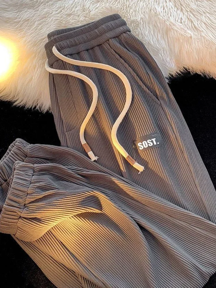 Description Picture 5 of itemAutumn Winter Corduroy Leggings Trousers for Men Women Casual Lovers Versatile High Street Trend Oversize Preppy Sports Pants