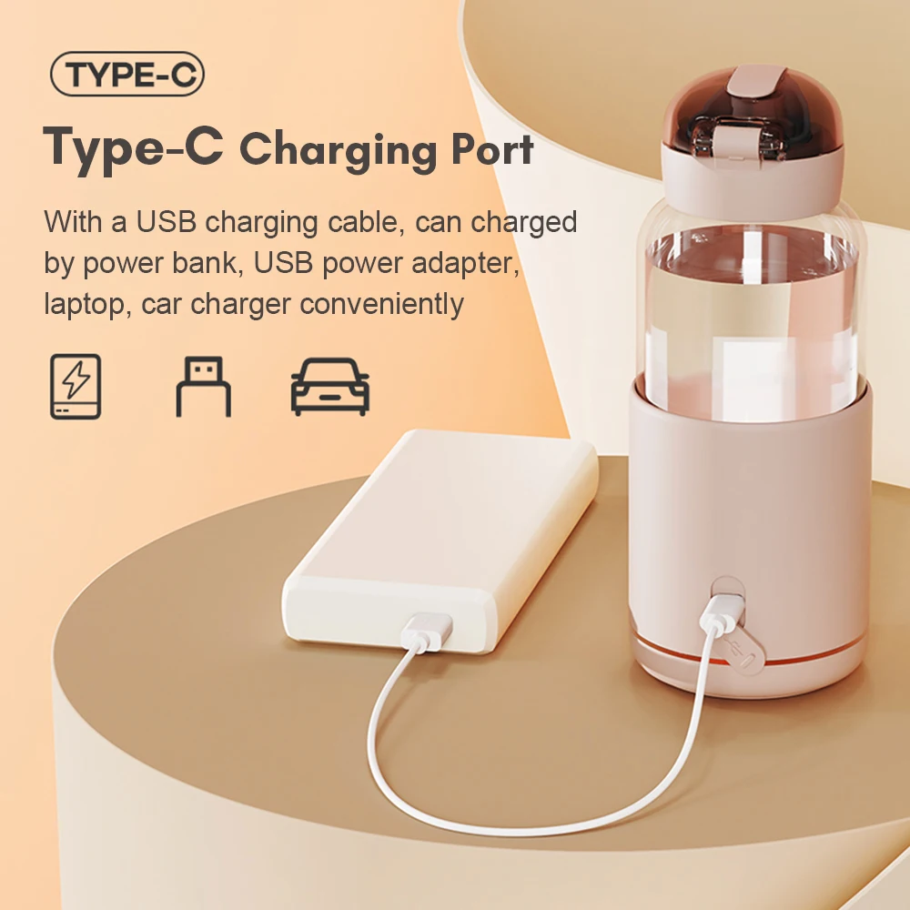 Portable Electric Baby Bottle Warmer USB Charge 300ML Outdoor Dissolve Formula Milk Instant Travel Portable Water Warmer Heater 3