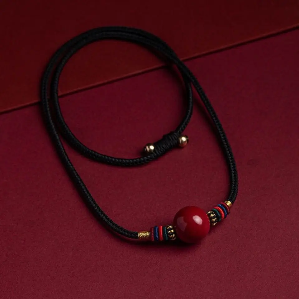 Cinnabar clavicle chain women's Pendant Necklace recruit financial security pendant 2022 NEW