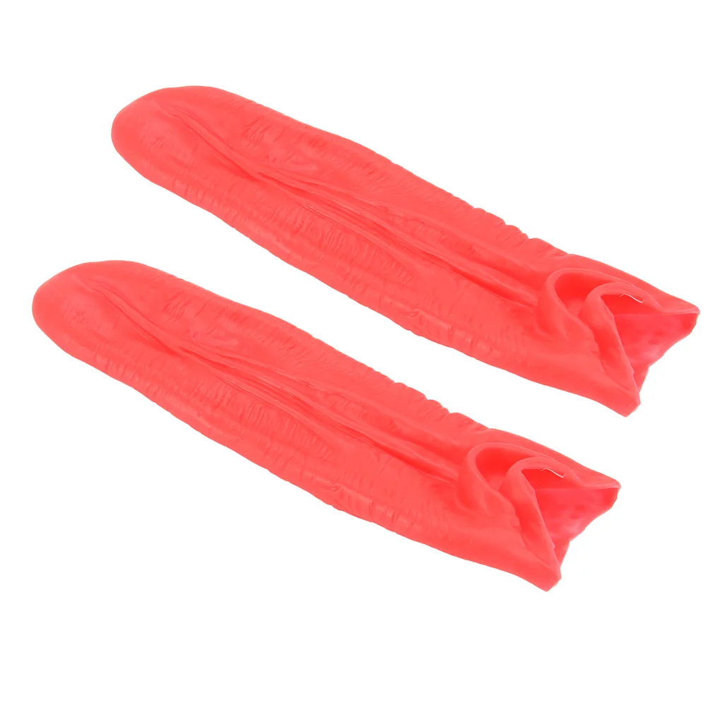 

2 Pcs Simulated Long Tongue Red Props Fake Cosplay Dress Up Halloween Vinyl Funny Festival