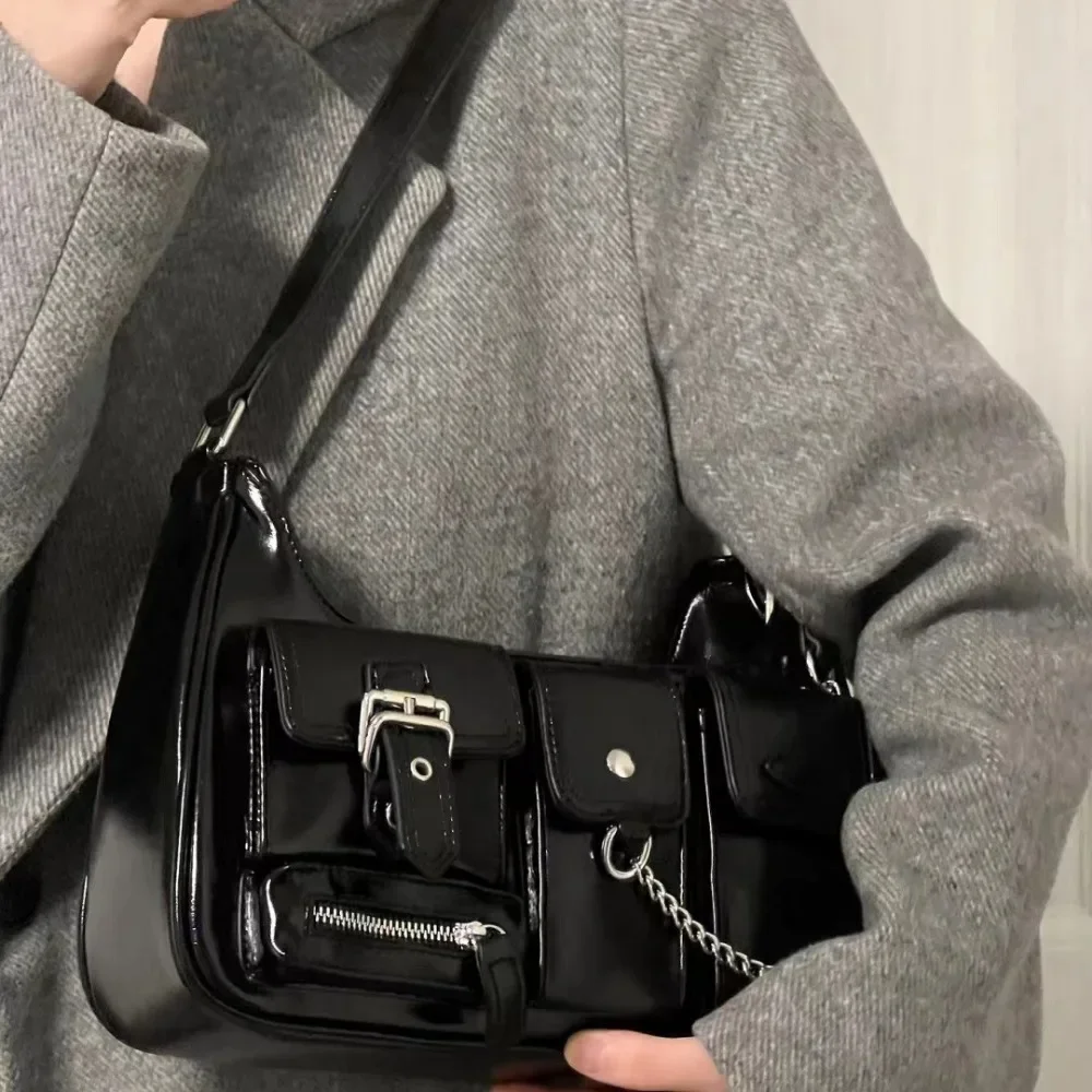 Richme Punk Bolso Mujer Fashion 2025 Trend New Design Chains Crossbody Shoulder Bags Harajuku Y2k PU Individuality Ladies Bags