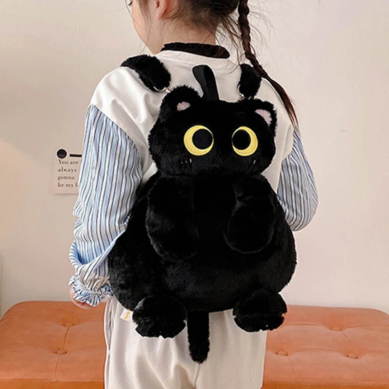 Kids Kawaii Plush Cute Soft Big Eyes Cat Toy Backpack Large