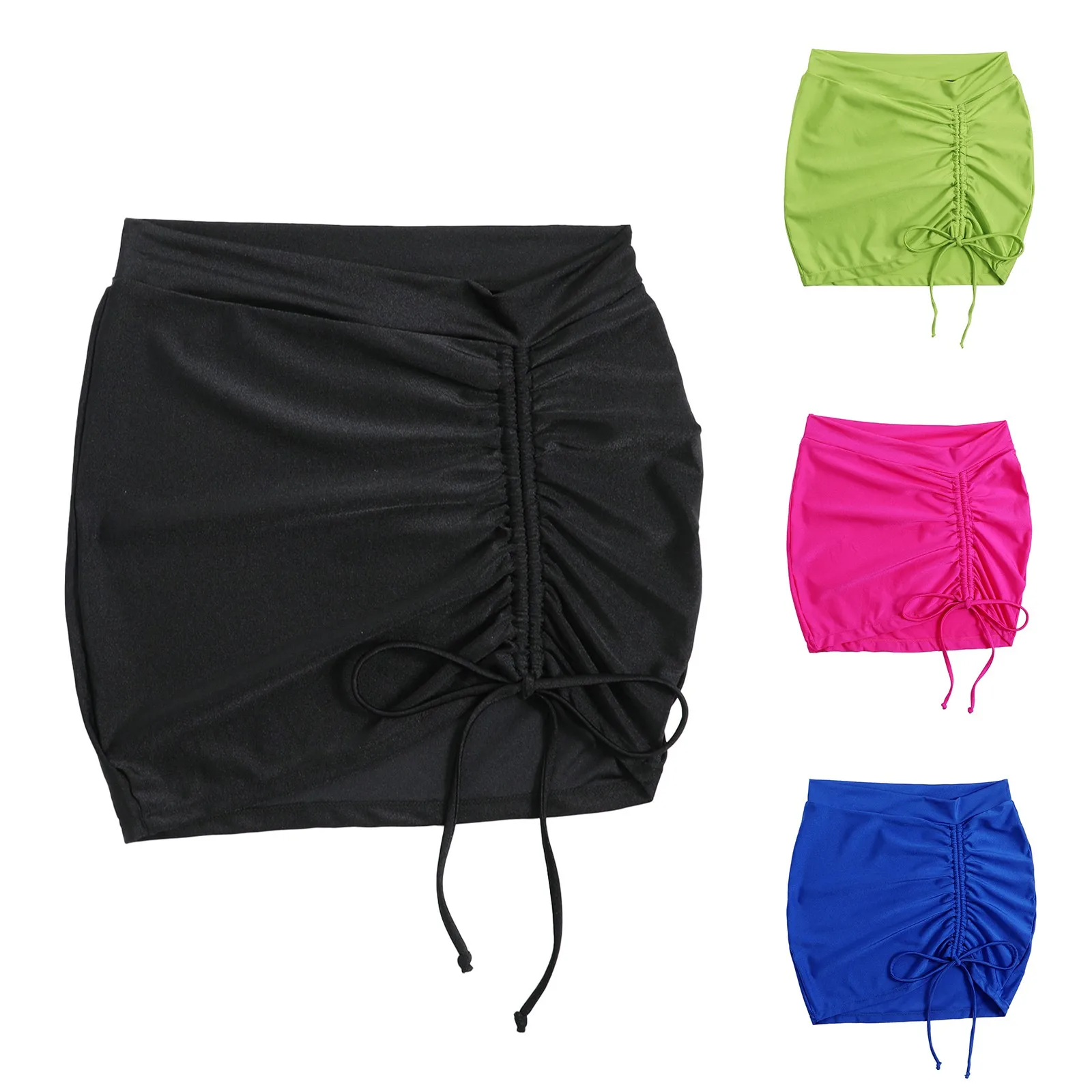 Women Beach Wrap Short Sarong Cover Up Chiffon Costume Da Bagno Wrap Gonne Coulisse