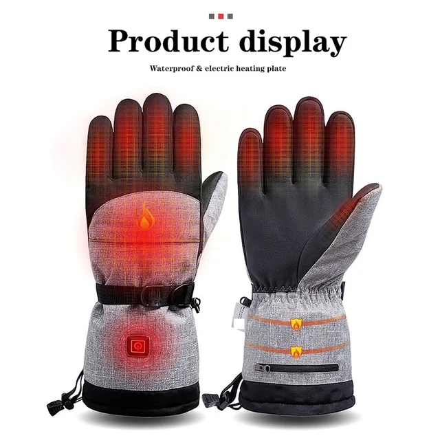 Téli Fűtött Kesztyű Elektromos Vízálló Kerékpározás Szélálló Érintőképernyő Guantes Ski Luvas Férfiaknak Nők 2022 - Image 4