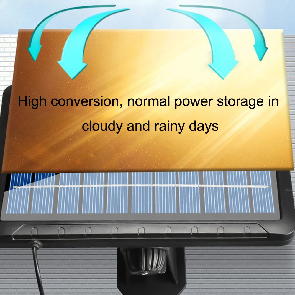 Powerful Solar Wall Light Outdoor Spotlight Monitor With Motion Sensor Street Lamp 500W With 5M Solar Panel Lighting For Garden 4