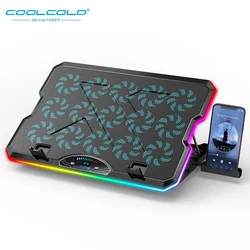 Enhanced Product Title:  
COOLCOLD F15 RGB Laptop Cooling Pad with Ultra - Quiet Fans and USB Type - C Port (Black)