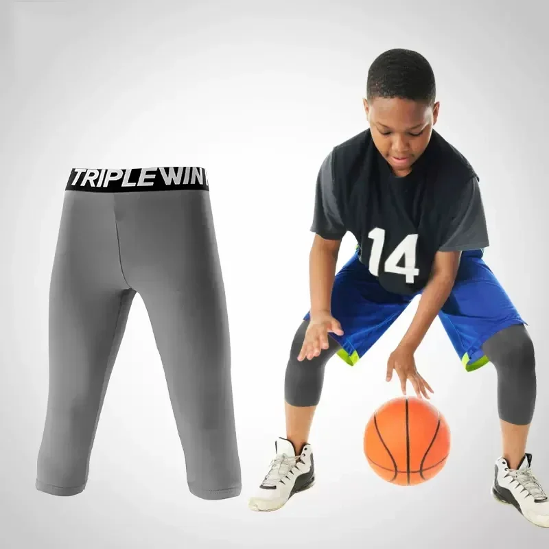 Sports Shorts Sports Leggings Kids Boy Girl Capri Running Tights Pants Children Basketball Football Soccer Fitness Exercise Sport 3/4 Cropped Leggings Shorts