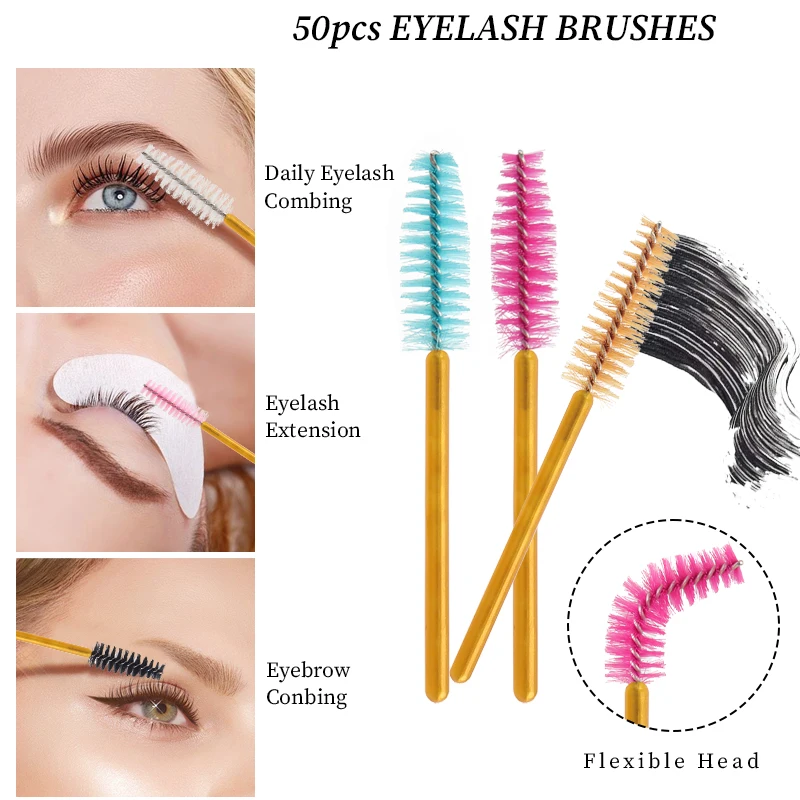50 Pincel de maquillaje de pestañas desechable varitas de