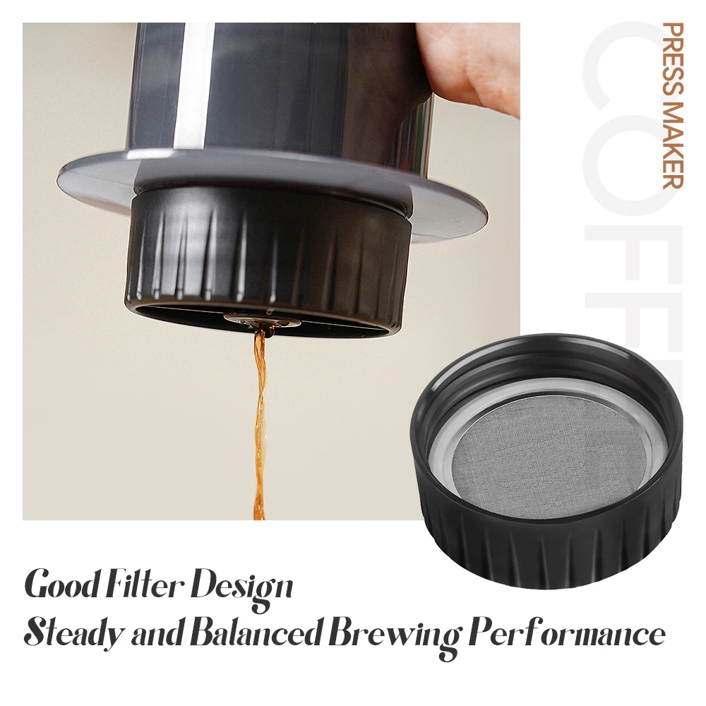 300ml 에스프레소 커피 메이커 휴대용 카페 프렌치 프레스 커피 포트 필터 종이 키트 바 AeroPress 기계 DIY 커피 세트