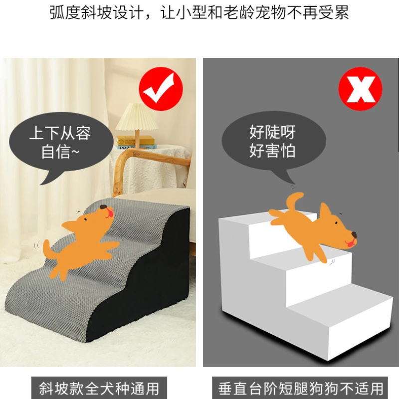 Dog Stairs Wave Pet Stairs Pet Ladder Slope Household Small Dog Multi-Step Ladder Products