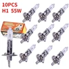 Bombilla halógena H1 para faro delantero de coche, lámpara antiniebla halógena de cristal transparente, color amarillo, 12V, 55W, 4500K, h1, araba aksesuar, 10 piezas