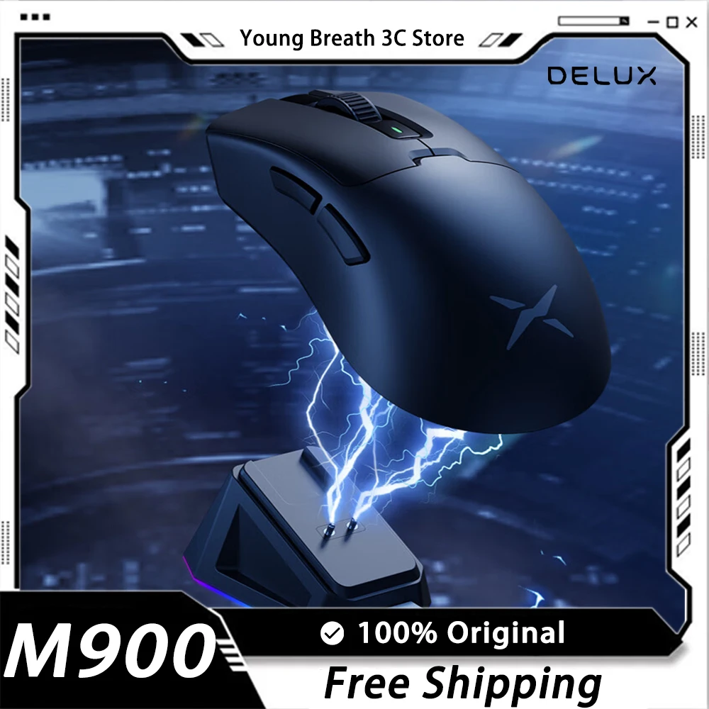 

Original M900 Pro 8K Wireless Mouse Low Latency PAW3395 Sensor Dual Mode Lightweight Gaming Mouse Ergonomics Mice For Pc Gamer