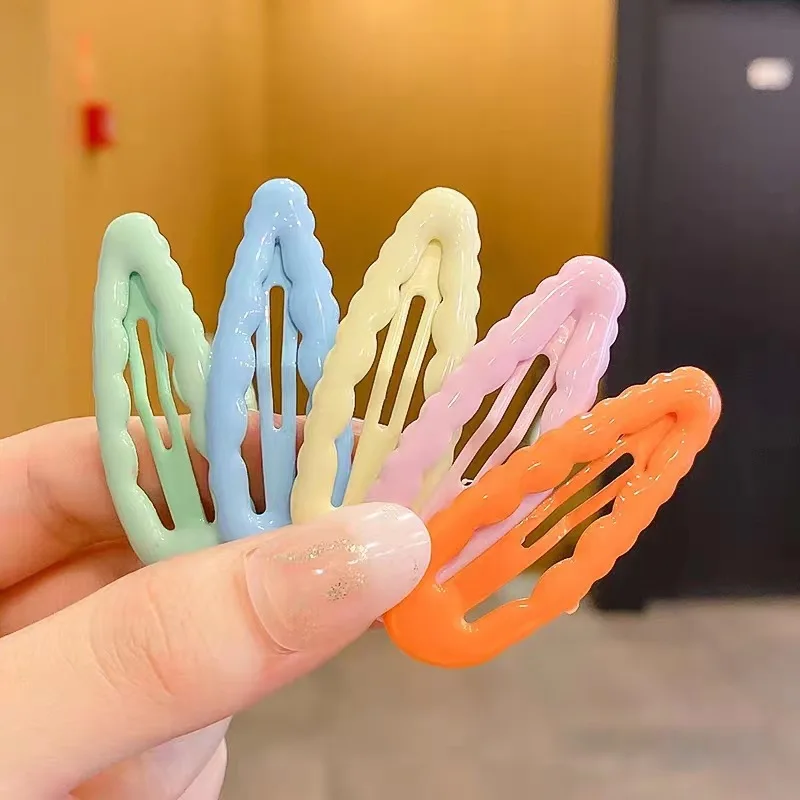 Simple Barrettes for Children Headwear Summer Korean Style Kawaii Wave Candy Color Hair Pins Clips Headdress Girls Accessories