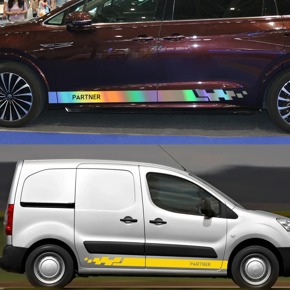 Kaufe Für Peugeot Partner Kohlefaser-Vinylaufkleber Autotürschwellenschutz  Türstufenplattenschutz Innenraum Autozubehör