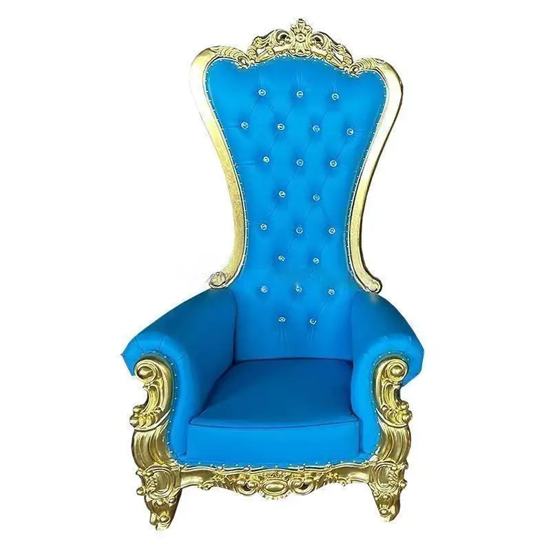 

Banquet Gold and Silver High Quality Lion King Throne Chair Luxury High Back Royal Queen King Throne Chair Wedding