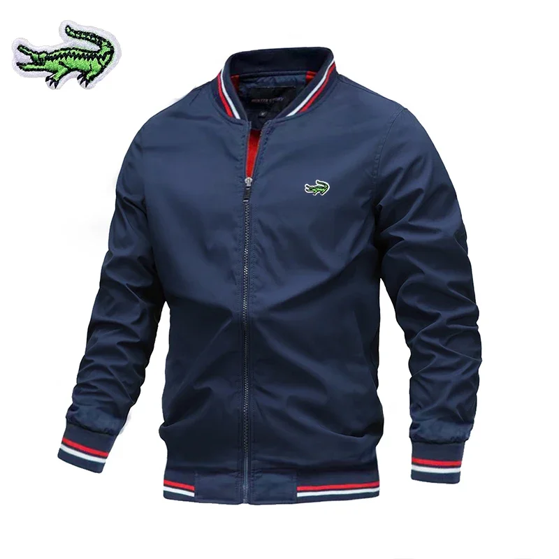 Men's Business Casual Jacket New Autumn and Winter Embroidery CARTELO Stand Collar Zipper Sports Coat High Quality Jacke for Men