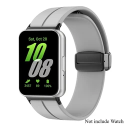Magnetic Strap with Metal Connector for Smartwatch Bracelet - Silicone Strap Accessories (GrayB)
