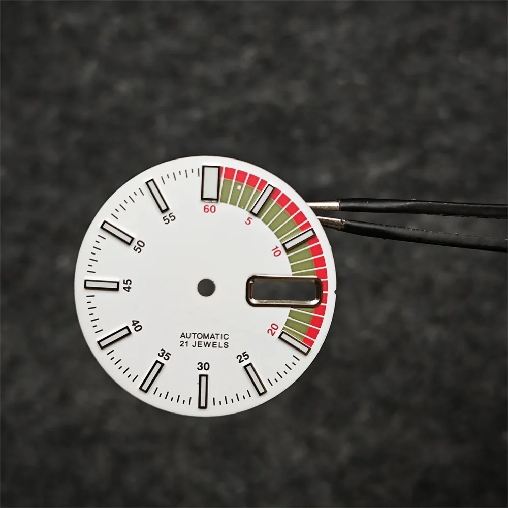 Green Luminous Diving Watch Face, 28.5mm, Mechanical Modification Parts