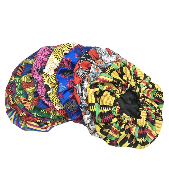 New Extra Large Satin Lined Bonnet Women Big Size Beauty Print Satin Silk Bonnet Sleep Night Cap Head Cover Bonnet Hat Wholesale 6