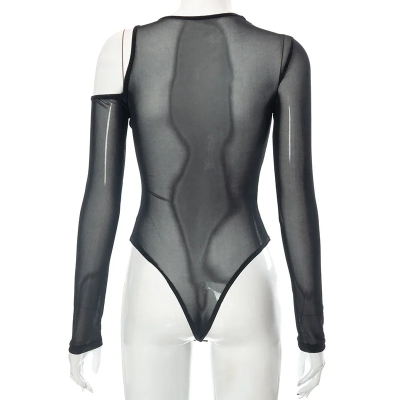 Sexy Bodysuits Patchwork Jumpsuit Women Fashion Long Sleeve Bodysuit Playsuit Nightclub Bodycon Womans Clothing Party Jumpsuits - Image 3