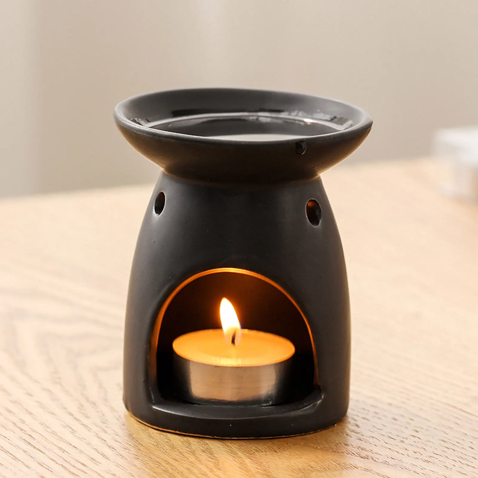 Tealight 거치대 에센셜 오일 버너 양초 녹는 따뜻한 세라믹 차 라이트 거치대, 거실 파티오, 사무실 침실 정원용