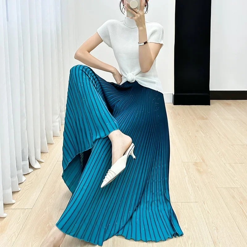 

Miyake Original Pants Female 2023 Fall New High-end Gradient Pleated Loose Large Size Cover Meat Thin Wide-legged Pants Clothing