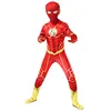 Kids Flash Man Boys Cosplay Costume New Year Carnival Party Fancy Dress with Headgear Mask Sets 2
