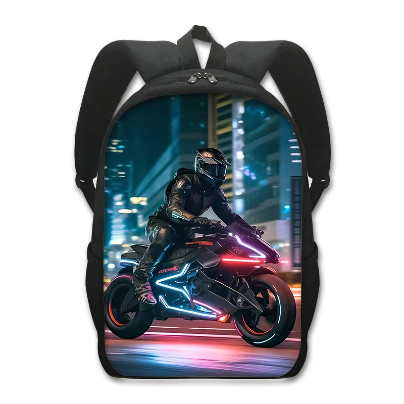 Racing Car / Motorcycle Backpack Women Men Rucksack Punk Motorbike Travel Bag Children School Bags Teenager Daypack Laptop Bag