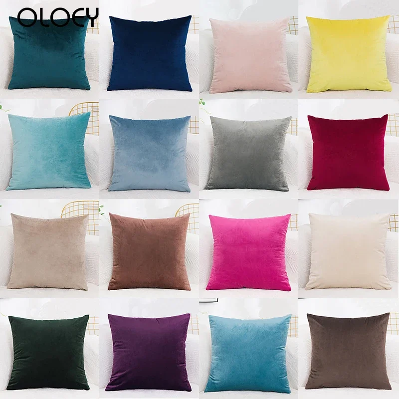 

Бархатный Чехол для подушки, однотонный чехол для подушки, декоративные подушки для дивана