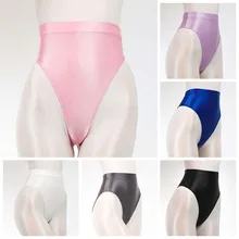 

Shiny T-back G-string Thong Women's Sexy Panties High Waist Smooth Thin Transparent Stretchy Pants Thong Underwear Women Fancy