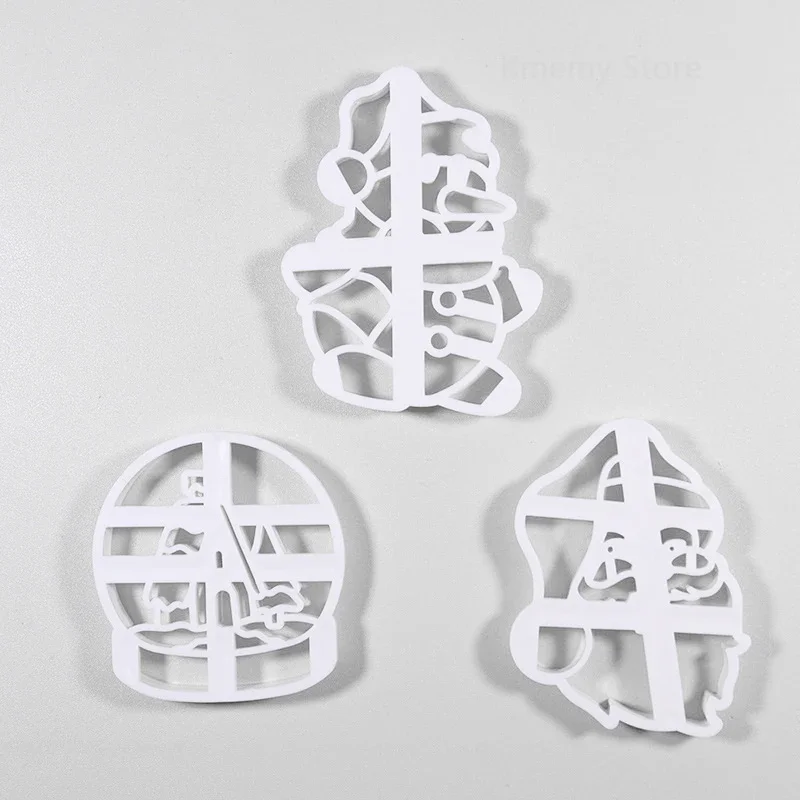 Festive Christmas Cookie Embosser Mold with Cartoon Designs