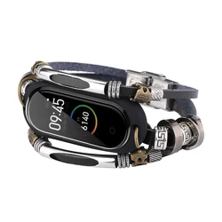 Leather and Metal Wrist Strap for Smartwatch - Premium Bracelet Accessory (Black)