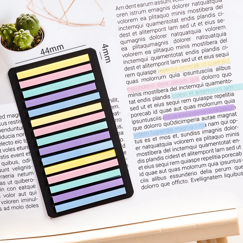 Professionelle Textmarker-Index-Klebestreifen, Lesemarker für Buchregister, durchsichtige Haftnotizen – Detail 8