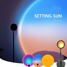 

Rgb Sunset Lamp 16 Colors Remote App Bluetooth Aluminum Lens Sunset Projection Lamp Rainbow Atmosphere Led Bulbs 5W Night Lights