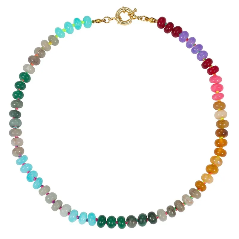Aleasha Collana di perle rosa, da donna, con perle d'acqua dolce, in acciaio inox, 38 + 5 cm