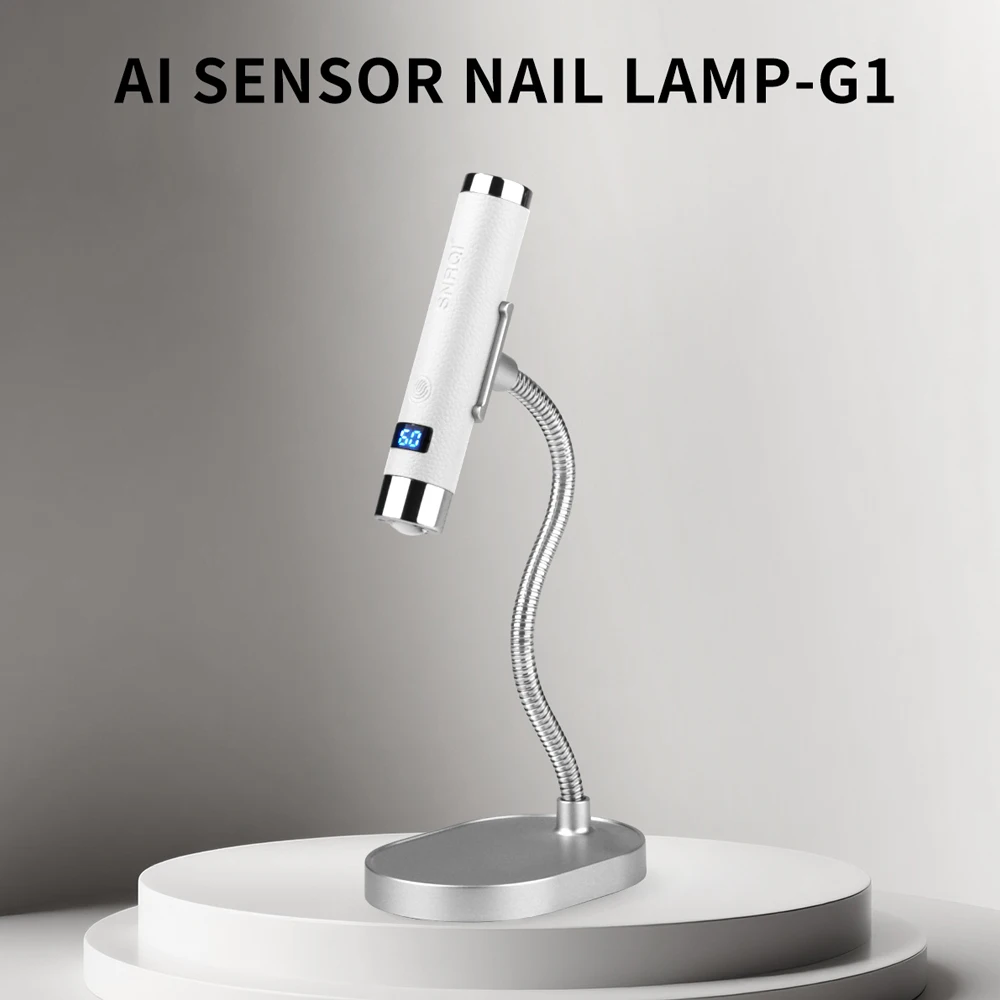 Ai Sensor Nail Lamp standing on its magnetic bracket