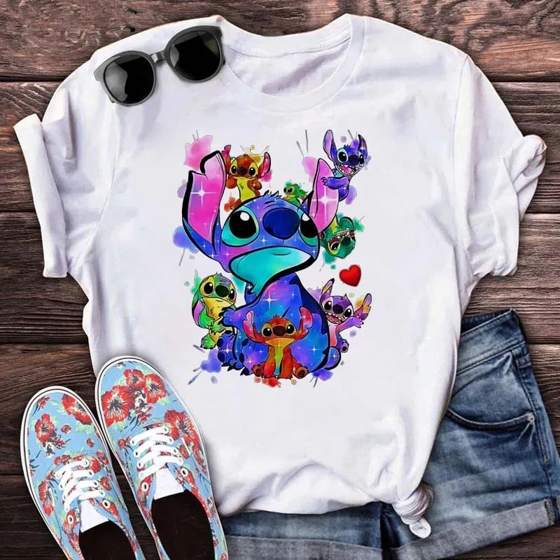 Camisetas con estampado de Lilo Stitch de dibujos animados de