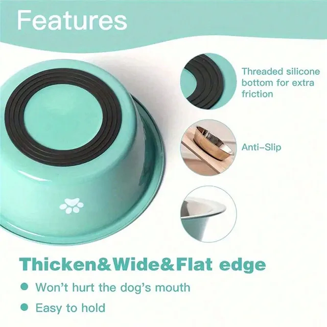 Cat bowl stainless steel dog basin new printed pet supplies dog bowl silicone bottom non-slip pet drinking water feeding bowl 5