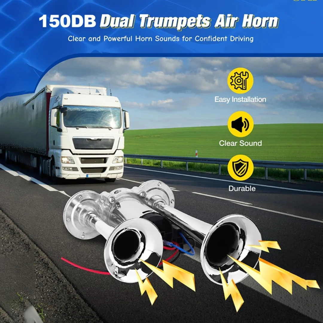 Electric Car Horn with Compressor 600DB Integrated Air Horn