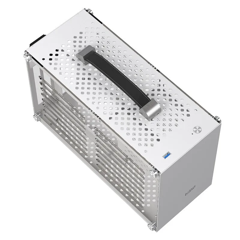 Pccooler i100 2I110 ITX MINI Small Case All Aluminum Suitcase Portable HTPC Desktop Computer Empty Chassis PC Gaming Case