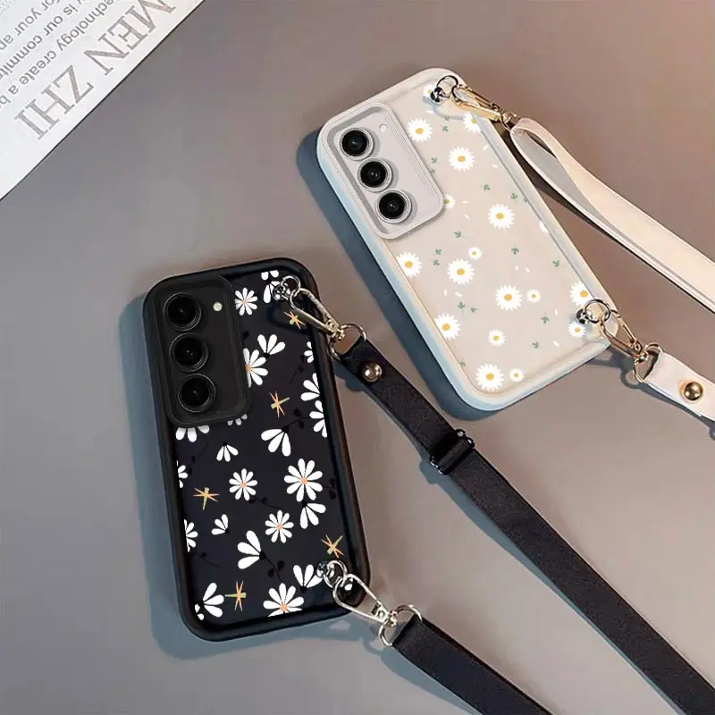 White Flower Lanyard Phone Case - New Sky Eye Design