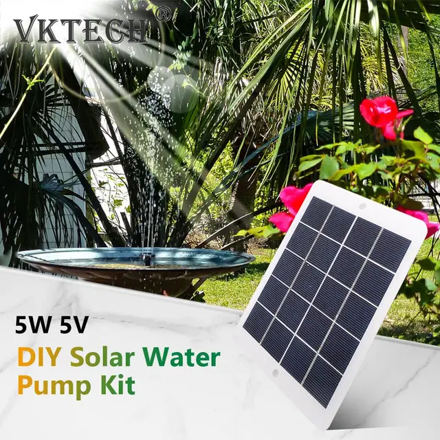 5W 5 V -Os Napenergia -Szökőkút Szivattyú 9 Fúvókával -Szivattyúk Készlet Tó Víz Sprinkler Permetezőgép Madárfürdő -Kerti Medencékhez - Image 3