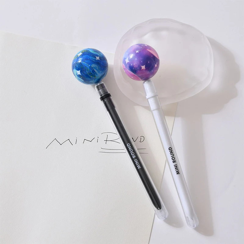 1PCS Decompression Creative Rotating Planet Pen Spinning Decompression Pen Stress Relieve Rotating Gel Pens Student Stationary