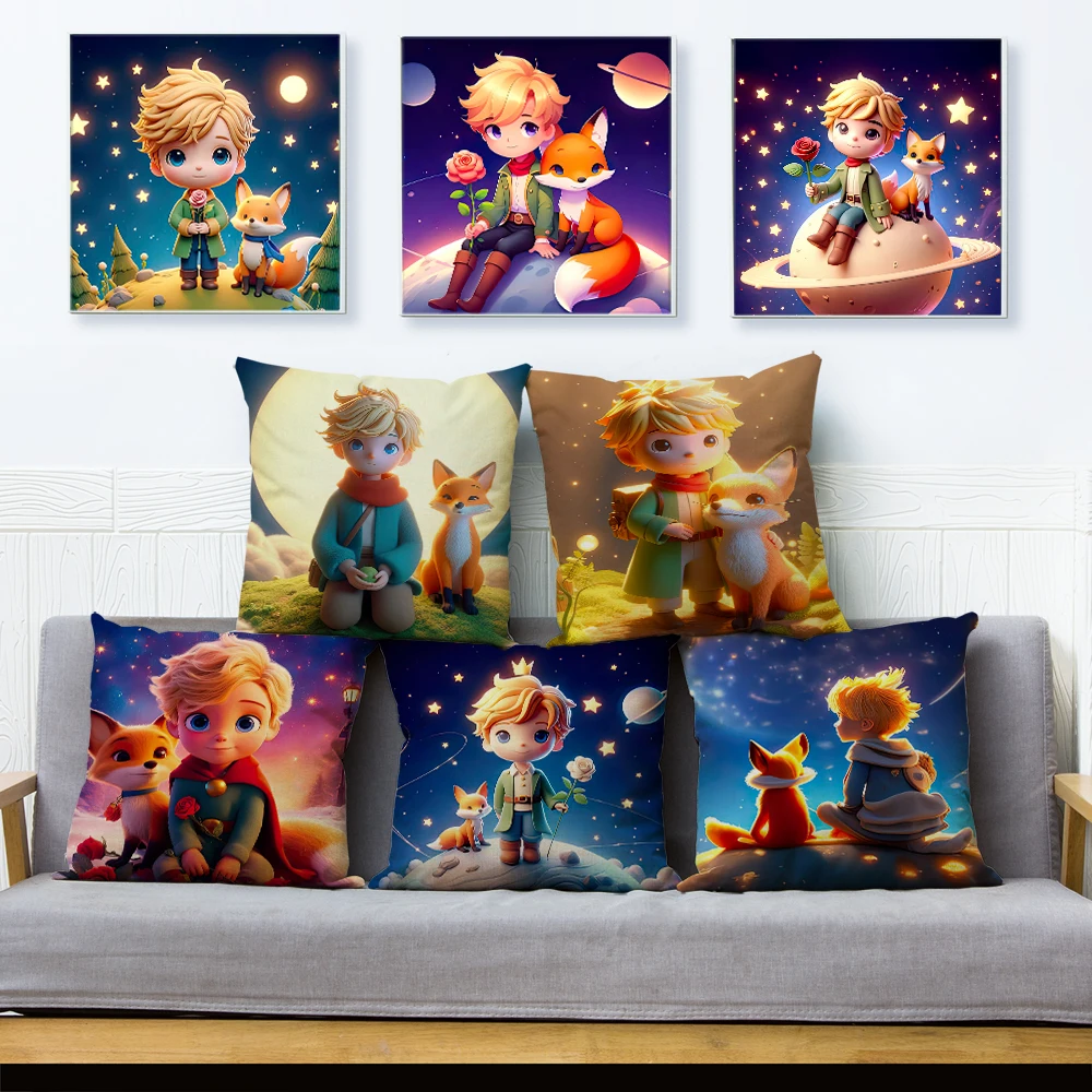 

Наволочка с двойным рисунком из мультфильма «Купи и лиса», наволочка для домашнего дивана, декоративная подушка с милым попугаем и животными, семейство, льняная наволочка для подушки
