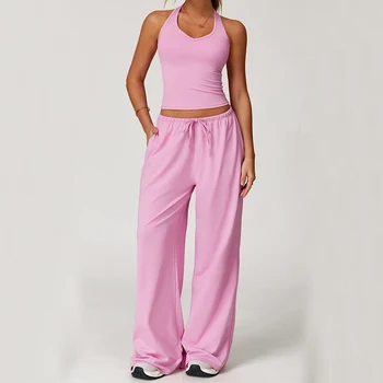 Women Sportswear Yoga Set 2PCS Sport Suit Gym Workout Clothes Yoga Vest Gym Crop Top High Waist Leggings Fitness Sports Wear