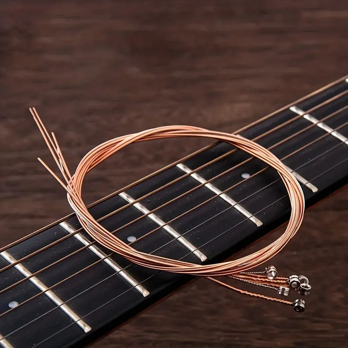 6Pcs Acoustic Guitar Strings Set Metal Accessories For Beginners Musicians