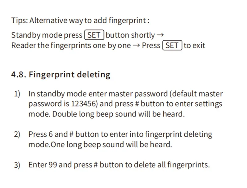 ANJIELO Fingerprint 5in1 Unlock Doorbell Video Intercom System for Home Visual D
